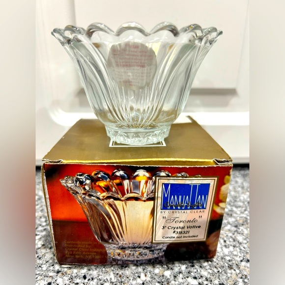 NIB Crystal Clear Votive 3” Candle Holder - Picture 1 of 5